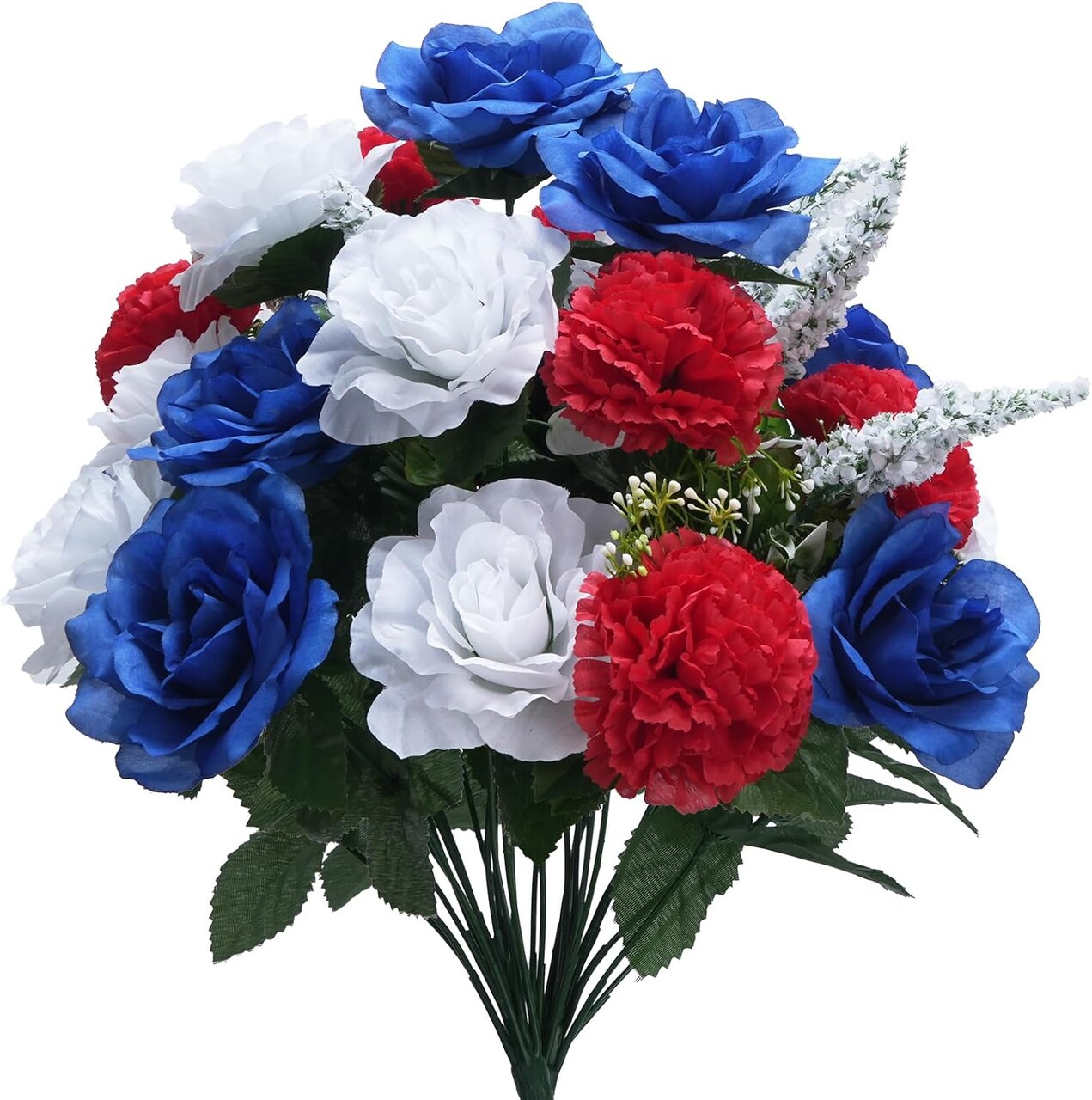 2 Bundles Artificial Flowers for 4th of July Decorations Memorial Flowers